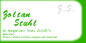 zoltan stuhl business card